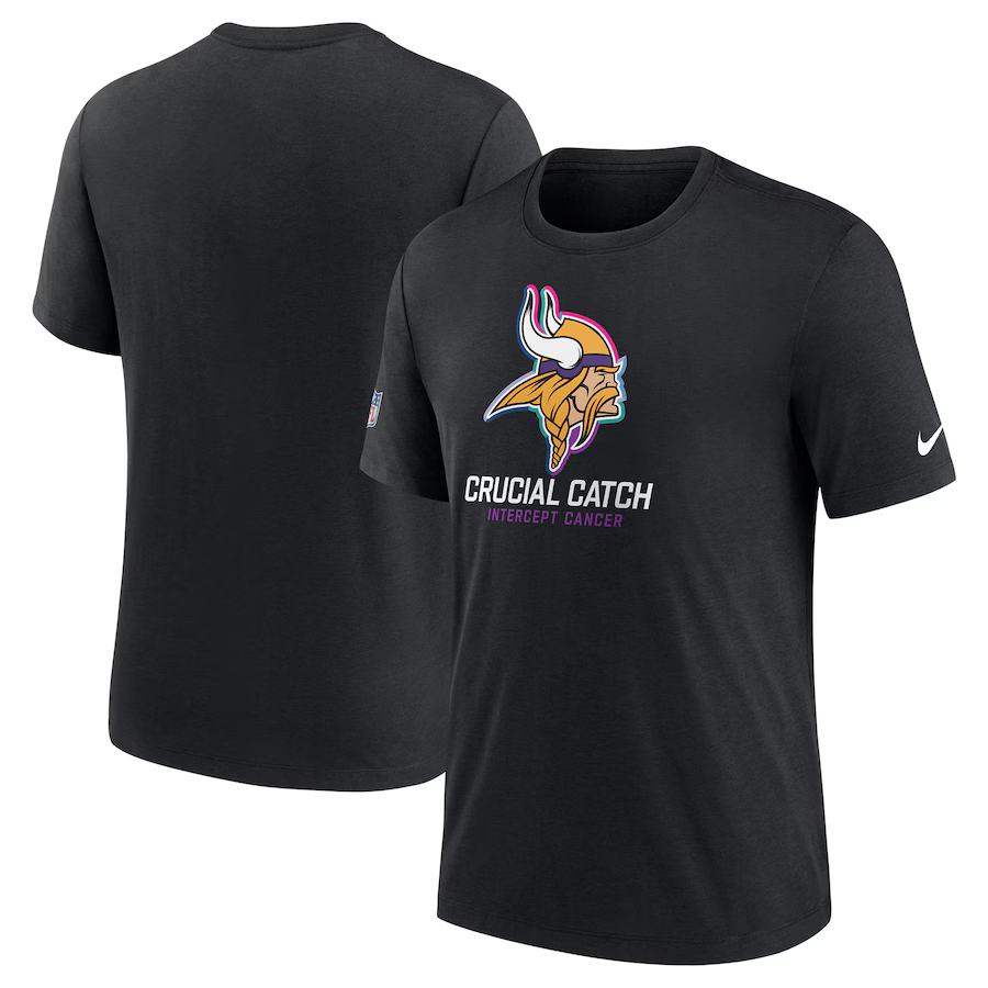 Men Minnesota Vikings 2024 Nike NFL black T shirts->nfl t-shirts->Sports Accessory